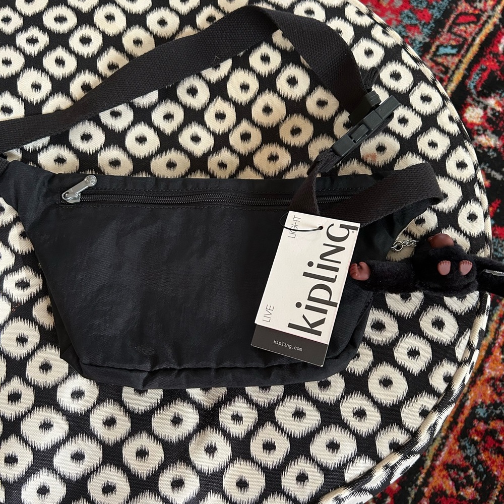 Kipling Arvin Black Crossbody Bag with Monkey Keychain - Picture 3 of 5